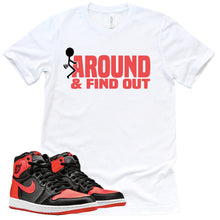 Load image into Gallery viewer, Find Out Shirt | Retro Air Jordan 1 Satin Bred Sneaker Match Tee