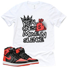 Load image into Gallery viewer, Real Ones Shirt | Retro Air Jordan 1 Satin Bred Sneaker Match Tee