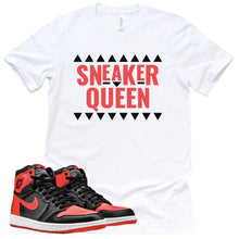 Load image into Gallery viewer, Sneaker Queen Shirt | Retro Air Jordan 1 Satin Bred Sneaker Match Tee