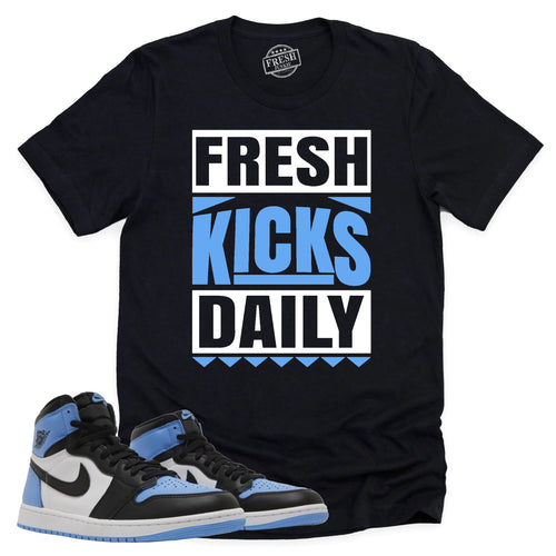 Fresh Kicks Daily Shirt | Retro Air Jordan 1 UNC Toe Sneaker Match Tee