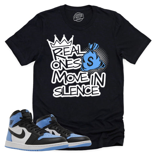 Move In Silence Shirt | Retro Air Jordan 1 UNC Toe Sneaker Match Tee