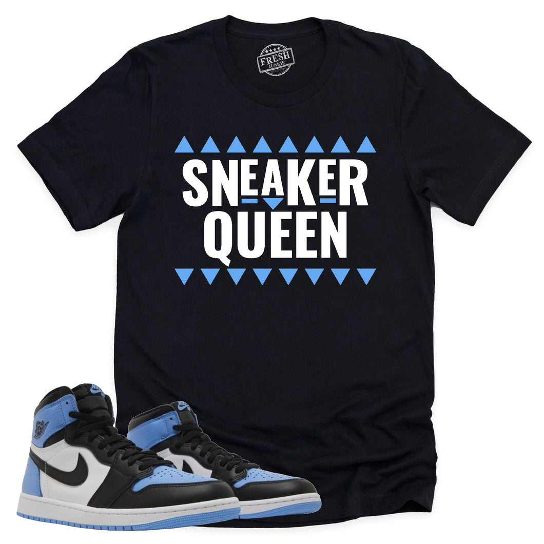 Sneaker Queen Shirt | Retro Air Jordan 1 UNC Toe Sneaker Match Tee