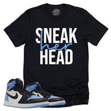 Load image into Gallery viewer, SneakHER Head Shirt | Retro Air Jordan 1 UNC Toe Sneaker Match Tee