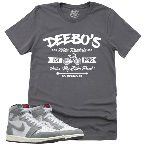 Deebo's Bike Shop Shirt | Retro Air Jordan 1 Washed Heritage Sneaker Match Tee