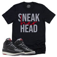 Load image into Gallery viewer, SneakHER Head Shirt | Retro Air Jordan 2 Black Cement Sneaker Match Tee