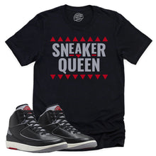 Load image into Gallery viewer, Sneaker Queen Shirt | Retro Air Jordan 2 Black Cement Sneaker Match Tee