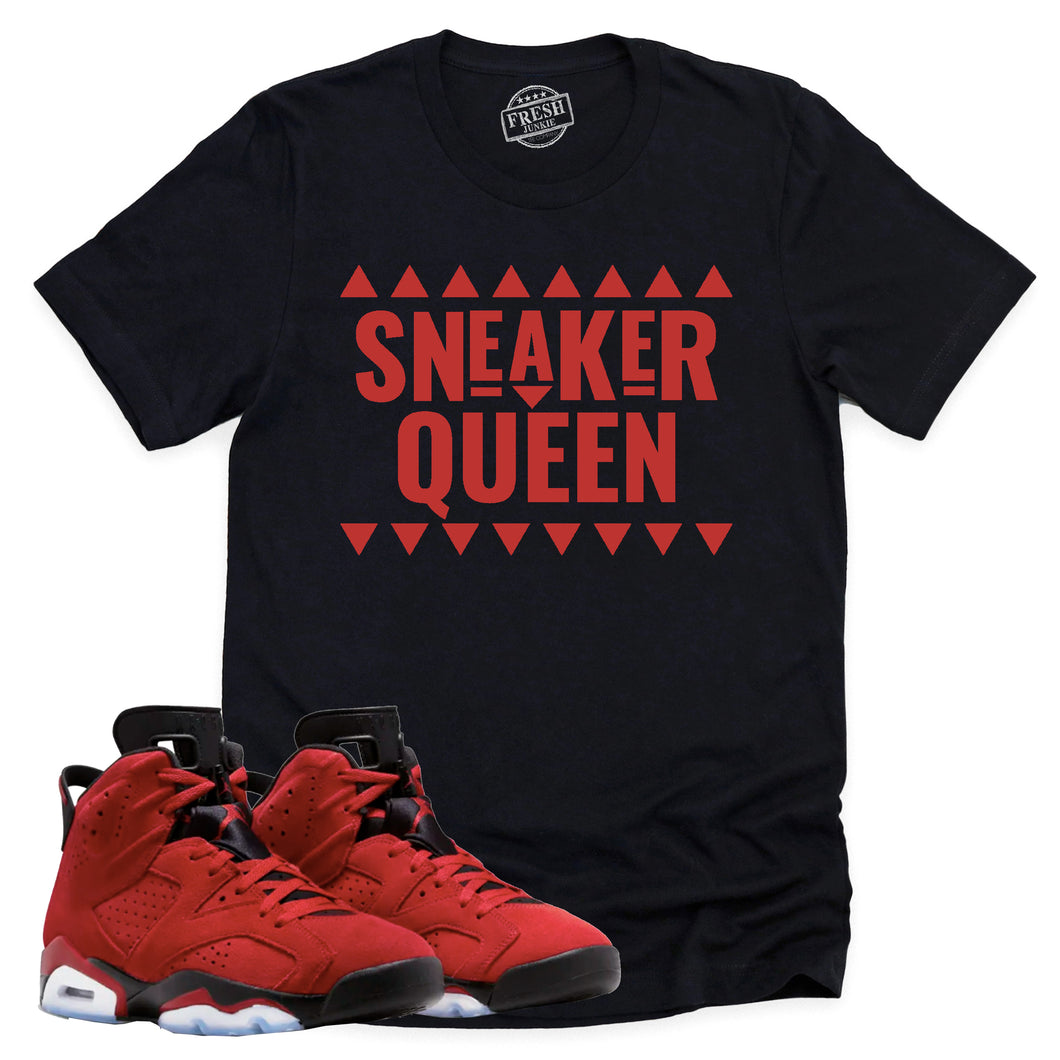 Sneaker Queen Shirt | Retro Air Jordan 6 Toro Bravo Sneaker Match Tee