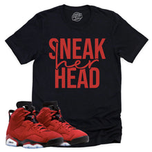 Load image into Gallery viewer, SneakHER Head Shirt | Retro Air Jordan 6 Toro Bravo Sneaker Match Tee