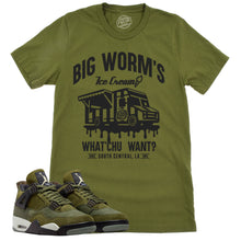 Load image into Gallery viewer, BW&#39;s Ice Cream Shop Shirt | Retro Air Jordan 4 Craft Olive Sneaker Match Tee