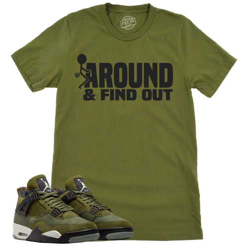 Find Out Shirt | Retro Air Jordan 4 Craft Olive Sneaker Match Tee