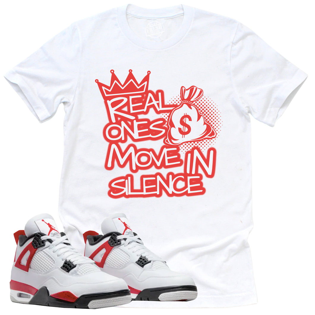 Real Ones Shirt | Retro Air Jordan 4 Red Cement Sneaker Match Tee