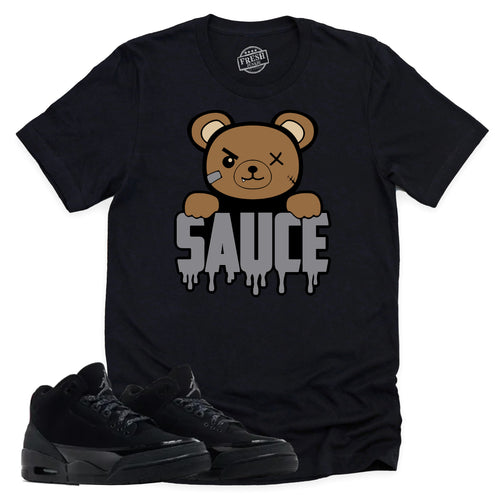 Sauce Shirt | Retro Air Jordan 3 Black Cat Sneaker Match Tee