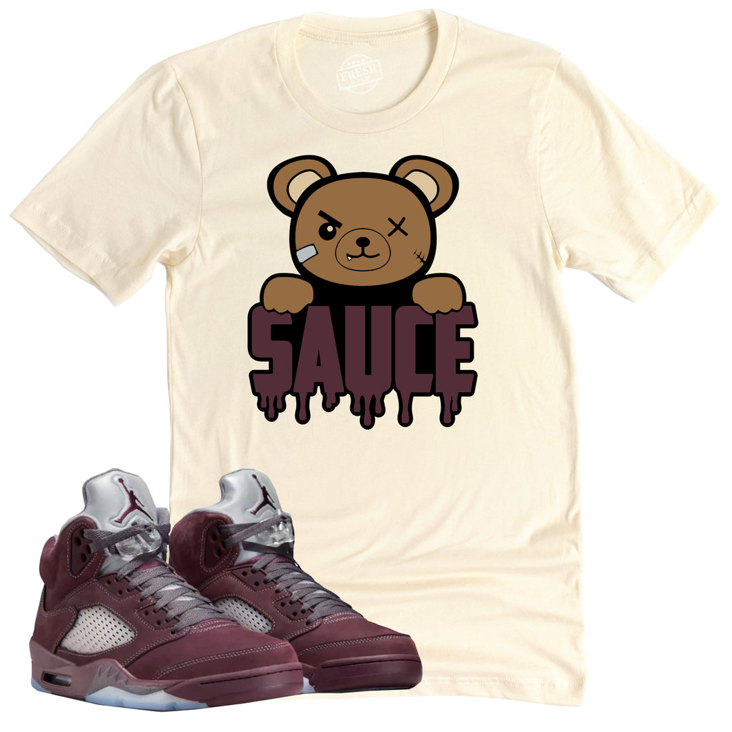 Sauce Shirt | Air Jordan 5 Burgundy  Sneaker Match Tee