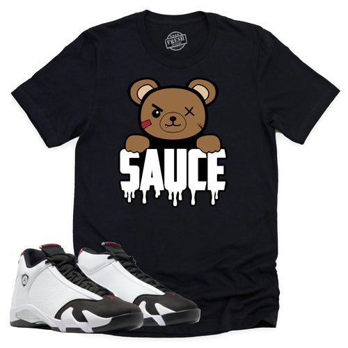 Sauce Shirt | Air Jordan 14 Black Toe Sneaker Match Tee