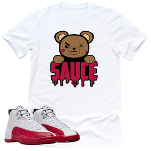 Sauce Shirt | Retro Air Jordan 12 Cherry Red Sneaker Match Tee