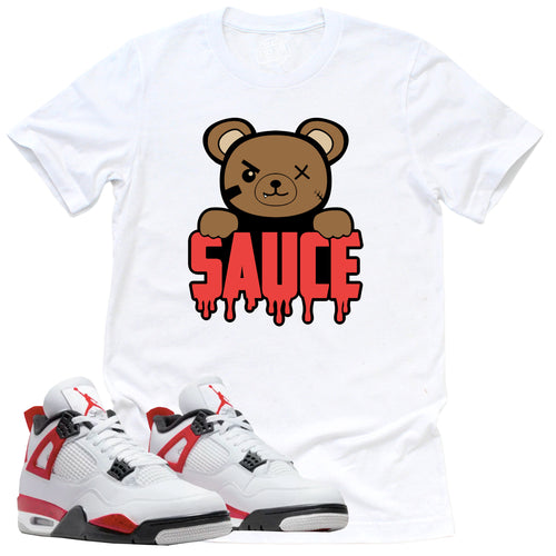 Sauce Shirt | Retro Air Jordan 4 Red Cement Sneaker Match Tee