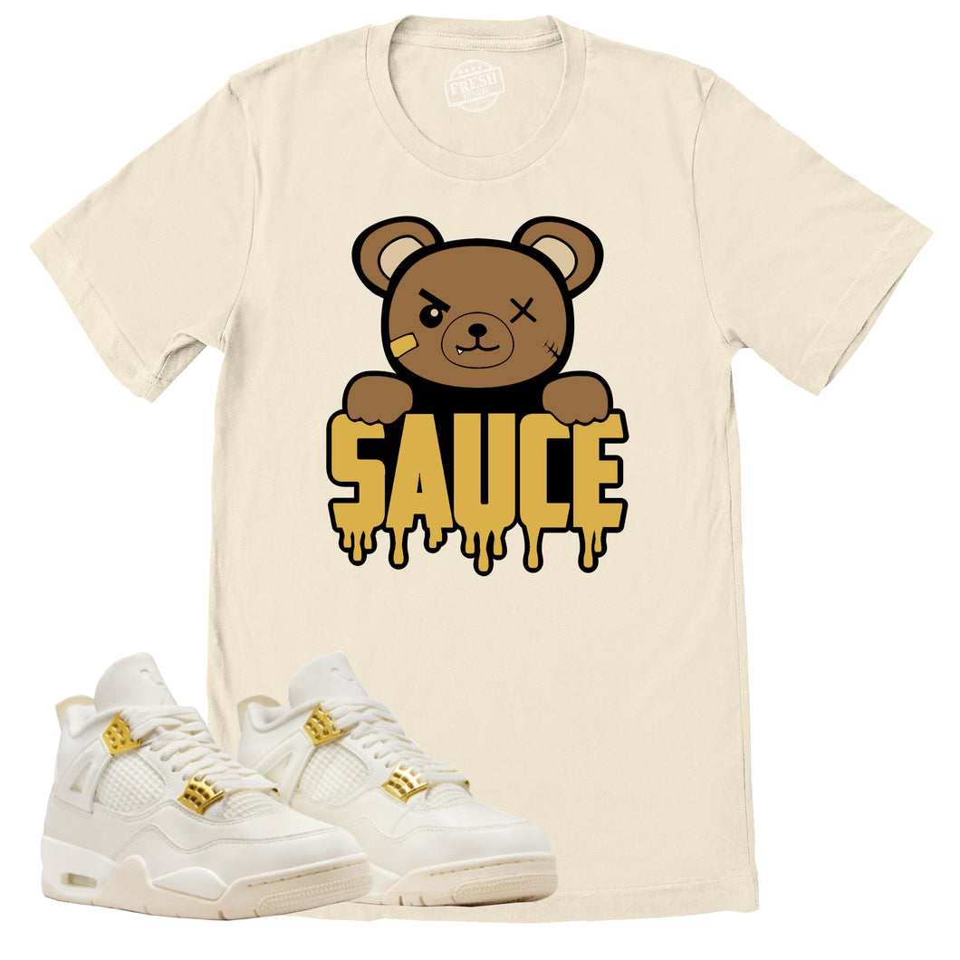 Sauce Shirt | Retro Air Jordan 4 Sail Gold Sneaker Match Tee