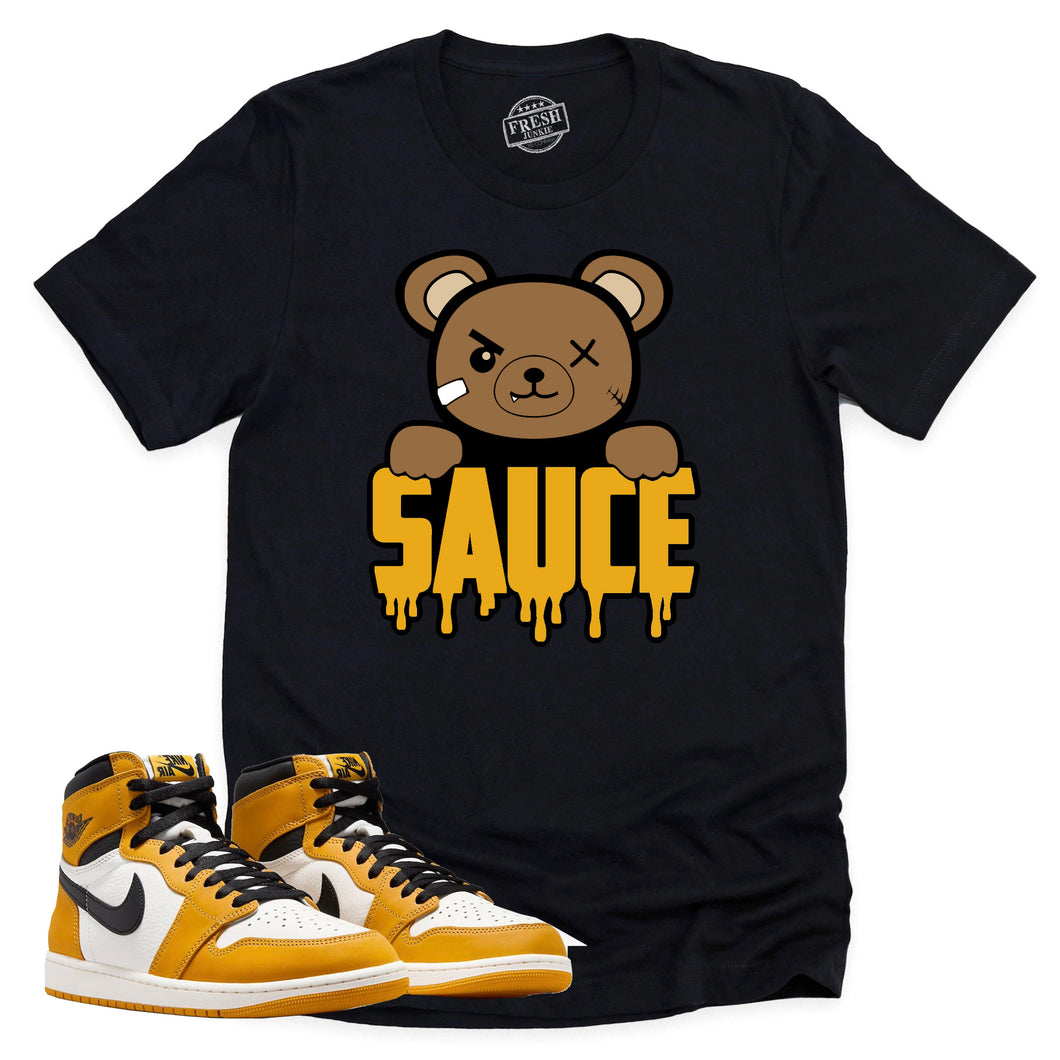 Sauce Shirt | Retro Air Jordan 1 Yellow Ochre Sneaker Match Tee