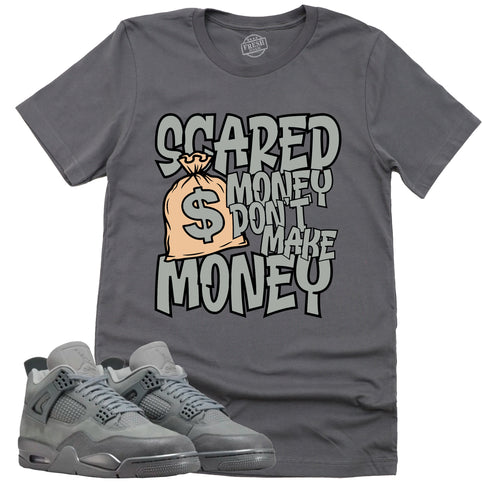 Scared Money Shirt | Retro Air Jordan 4 Wet Cement Sneaker Match Tee