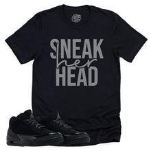 Load image into Gallery viewer, SneakHER Head Shirt | Retro Air Jordan 3 Black Cat Sneaker Match Tee