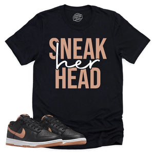 SneakHER Head Shirt | Retro Dunk Low Amber Brown Sneaker Match Tee