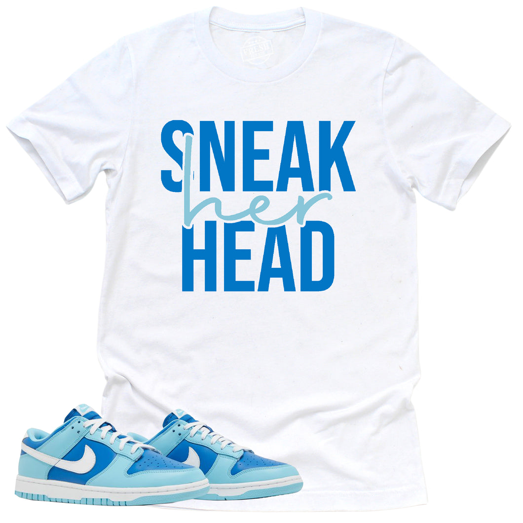 SneakHER Head Shirt | Retro Dunk Low Argon Sneaker Match Tee