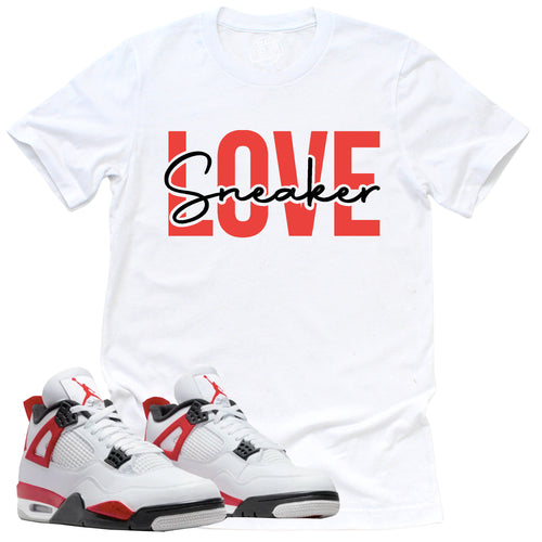 Sneaker Love Shirt | Retro Air Jordan 4 Red Cement Sneaker Match Tee