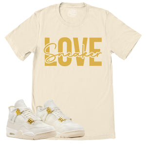 Sneaker Love Shirt | Retro Air Jordan 4 Sail Gold Sneaker Match Tee