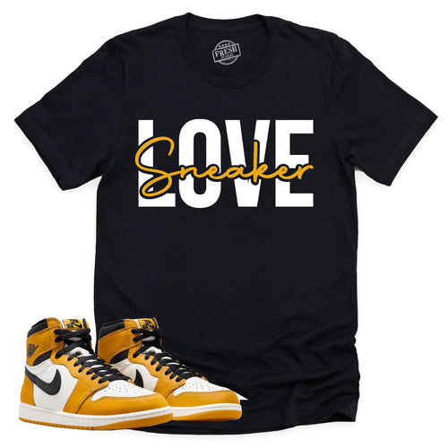 Sneaker Love Shirt | Retro Air Jordan 1 Yellow Ochre Sneaker Match Tee