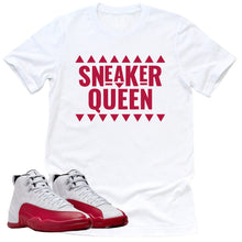 Load image into Gallery viewer, Sneaker Queen Shirt | Retro Air Jordan 12 Cherry Red Sneaker Match Tee