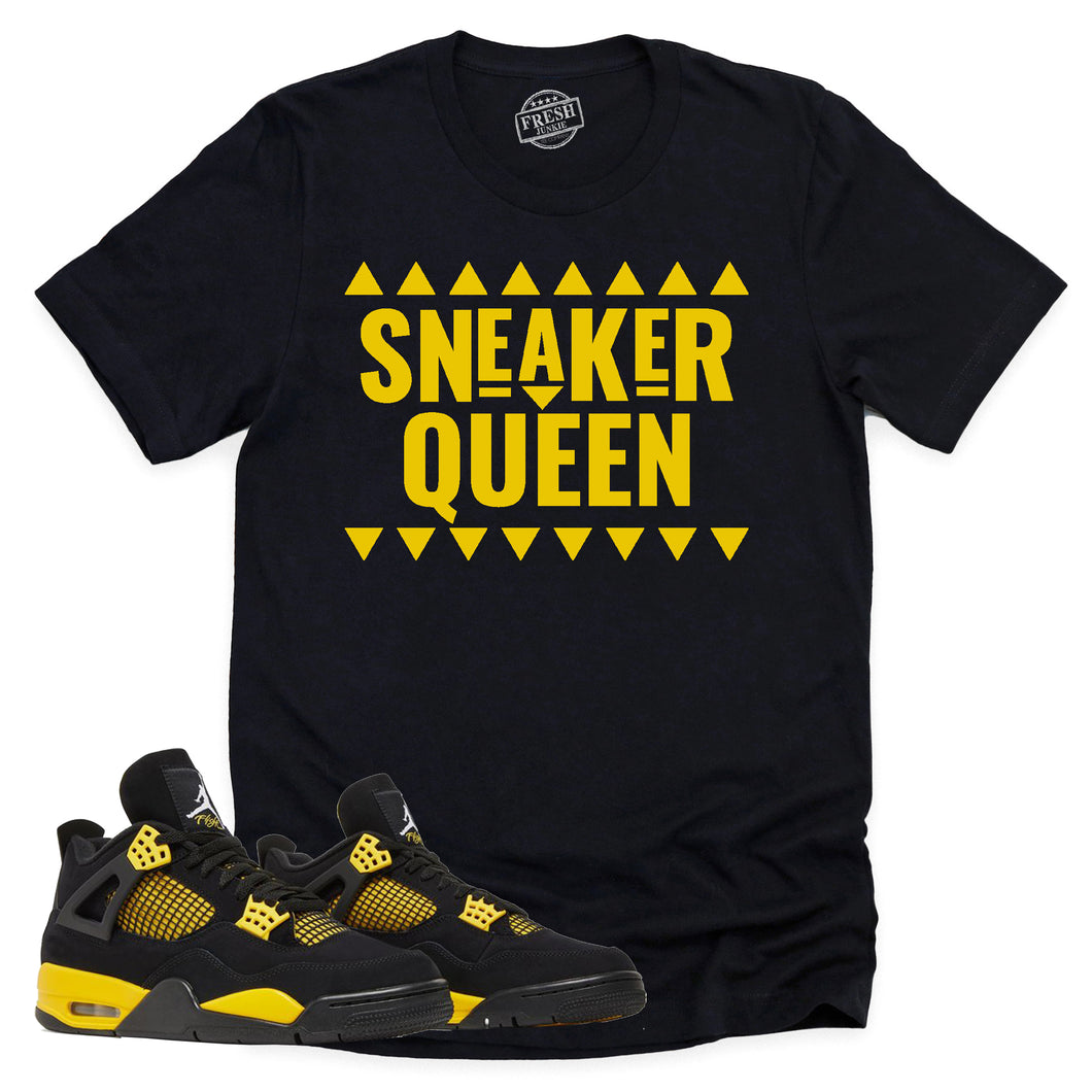 Sneaker Queen Shirt | Retro Air Jordan 4 Thunder Sneaker Match Tee