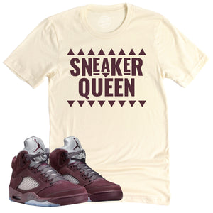 Sneaker Queen Shirt | Air Jordan 5 Burgundy Sneaker Match Tee