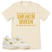 Load image into Gallery viewer, Sneaker Queen Shirt | Retro Air Jordan 4 Sail Gold Sneaker Match Tee