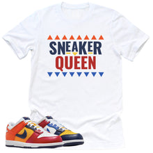 Load image into Gallery viewer, Sneaker Queen Shirt | Retro Dunk Low Midnight Navy And Varsity Red Sneaker Match Tee