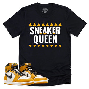 Sneaker Queen Shirt | Retro Air Jordan 1 Yellow Ochre Sneaker Match Tee