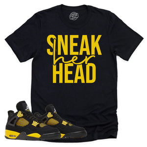 SneakHER Head Shirt | Retro Air Jordan 4 Thunder Sneaker Match Tee