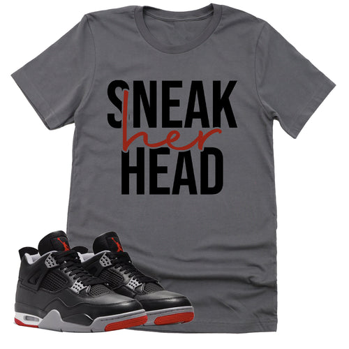 SneakerHER Head Shirt | Retro Air Jordan 4 BRED Reimagined Sneaker Match Tee