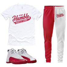 Load image into Gallery viewer, Stay Humble Hustle Hard | Retro Air Jordan 12 Cherry Red Sneaker Match Tee &amp; Jogger Set