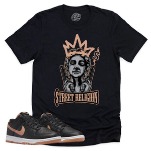 Street Religion Shirt | Retro Dunk Low Amber Brown Sneaker Match Tee