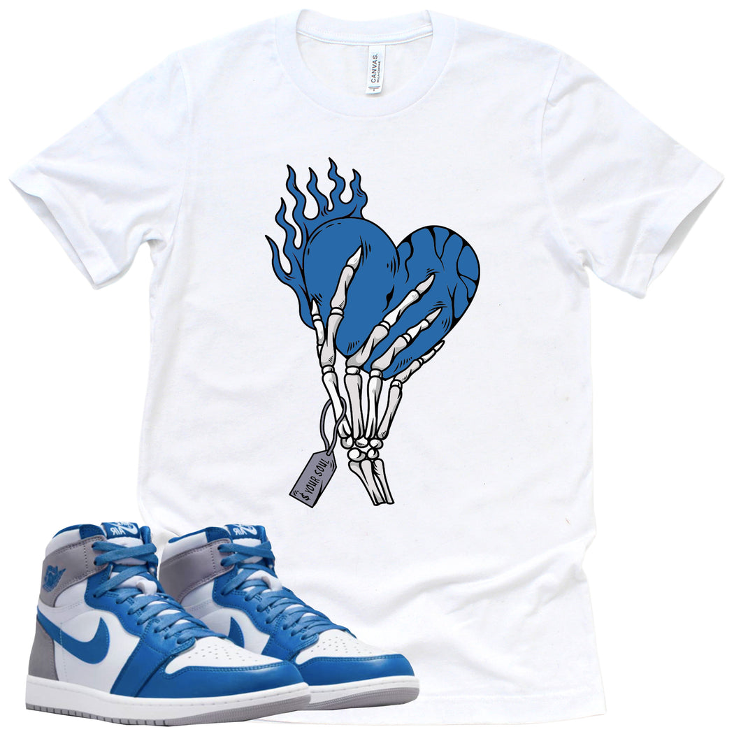 Cost Your Soul Shirt | Retro Air Jordan 1 True Blue Sneaker Match Tee