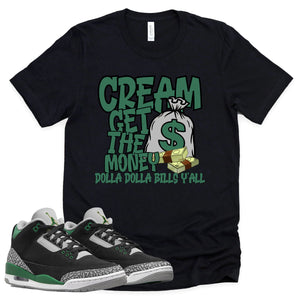 Cream Shirt | Retro Air Jordan 3 Pine Green Sneaker Match Tee