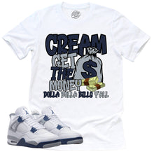 Load image into Gallery viewer, Cream Shirt | Retro Air Jordan 4 Midnight Navy Sneaker Match Tee