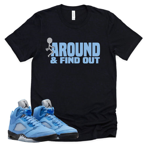 Find Out Shirt | Retro Air Jordan 5 University Blue Sneaker Match Tee