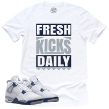 Load image into Gallery viewer, Fresh Kicks Daily Shirt | Retro Air Jordan 4 Midnight Navy Sneaker Match Tee