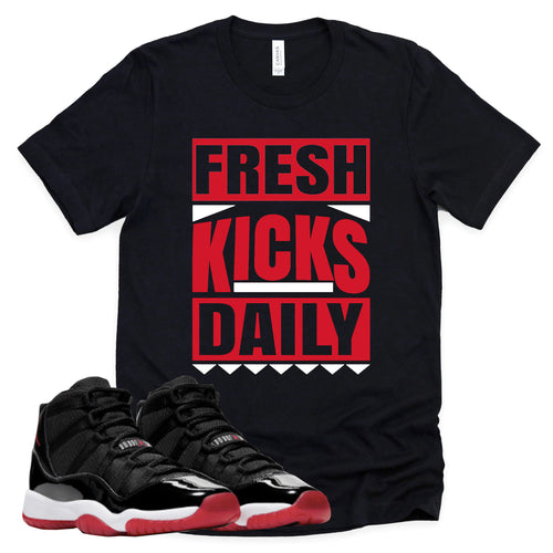 Fresh Kicks Daily | Retro Air Jordan 11 BRED Sneaker Match Tee