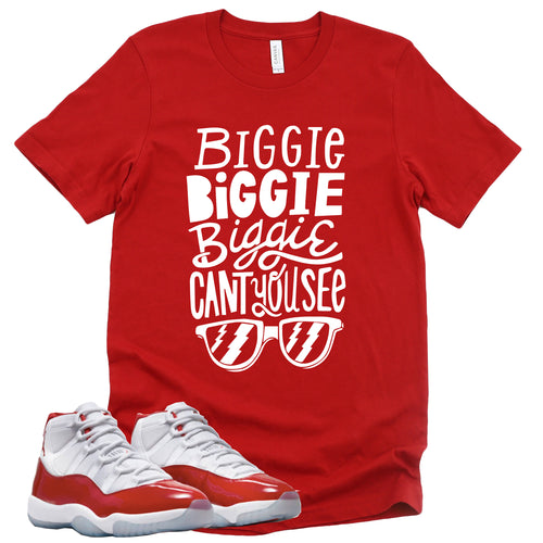 Can't You See | Retro Air Jordan 11 Cherry Red Sneaker Match Tee