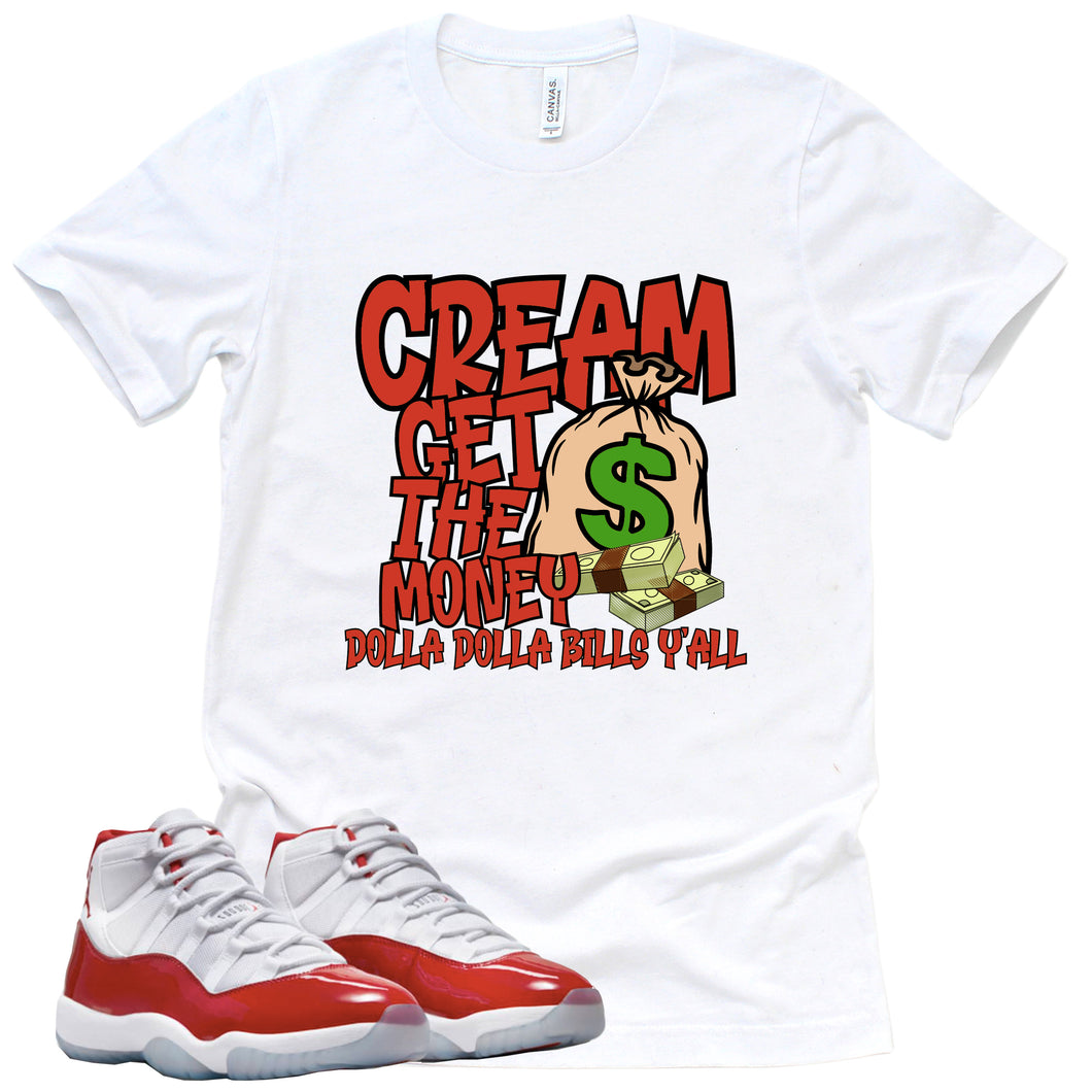 Cream | Retro Air Jordan 11 Cherry Red Sneaker Match Tee