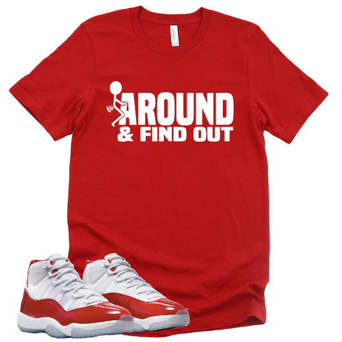 Find Out | Retro Air Jordan 11 Cherry Red Sneaker Match Tee