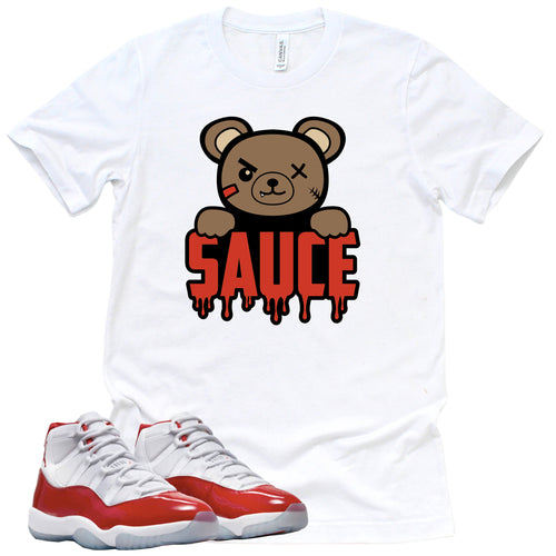 Sauce | Retro Air Jordan 11 Cherry Red Sneaker Match Tee