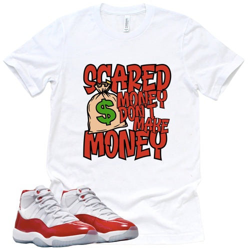 Scared Money | Retro Air Jordan 11 Cherry Red Sneaker Match Tee